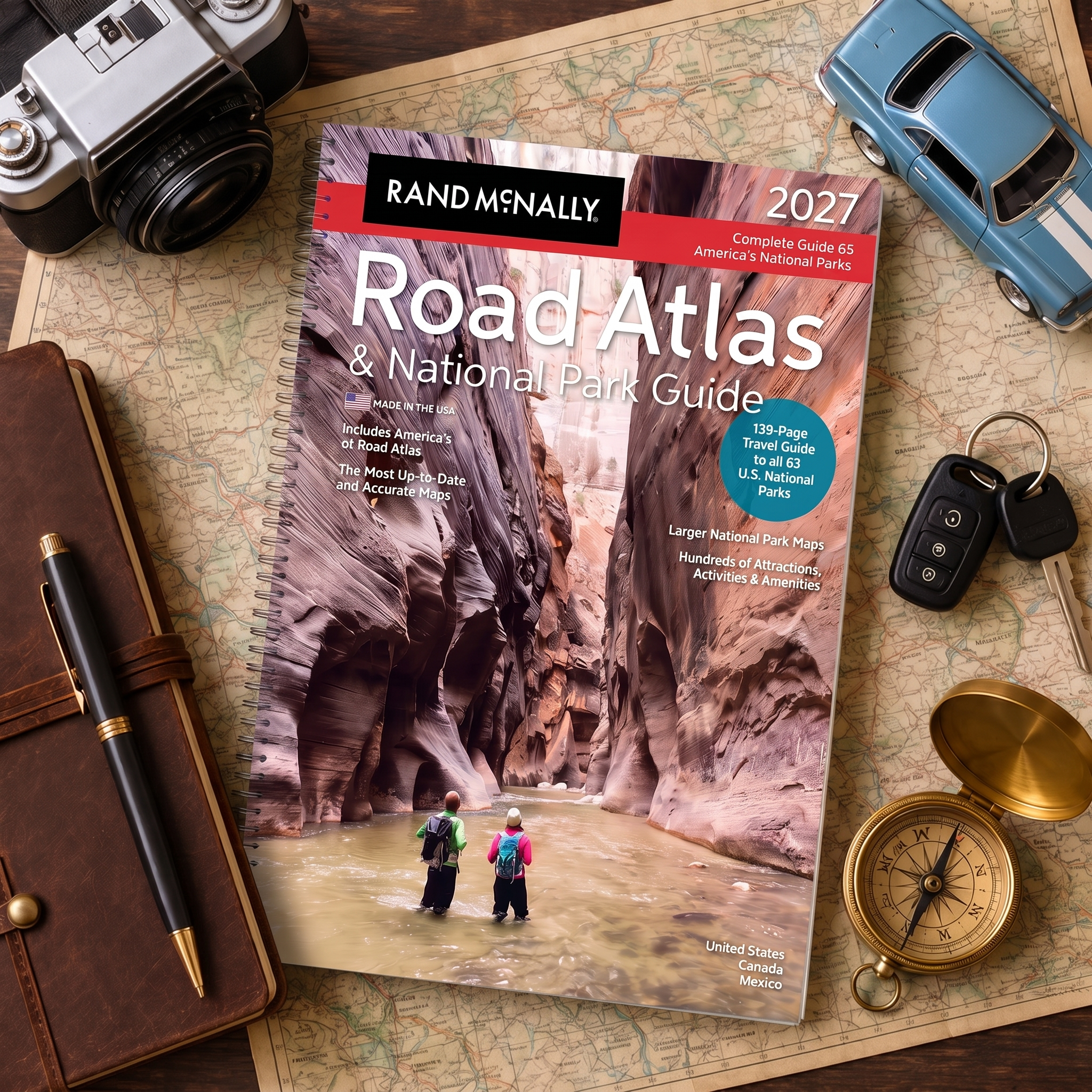 Road Atlas & National Park Guide 2027: United States, Canada, Mexico